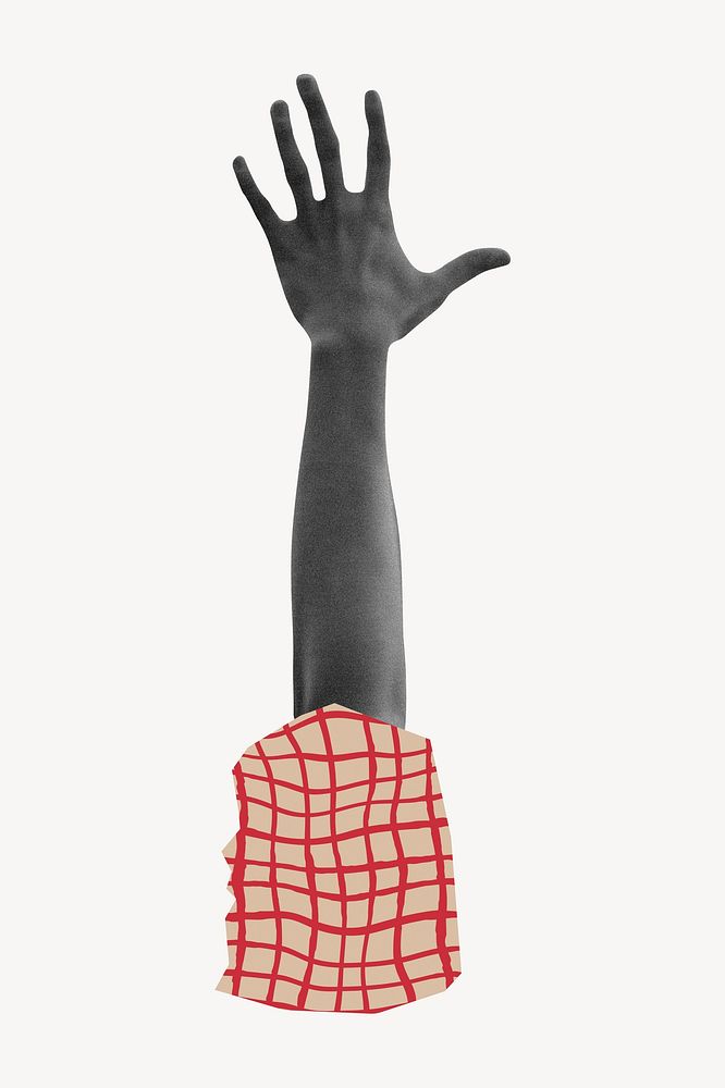 Raised hand, body gesture image