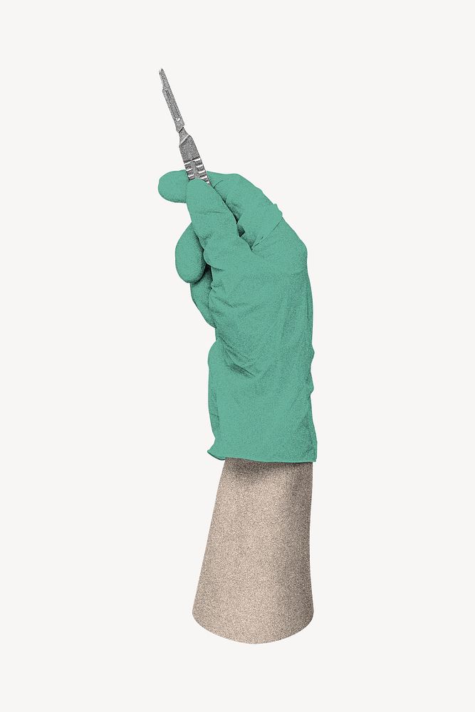 Hand holding surgical knife, medical image psd
