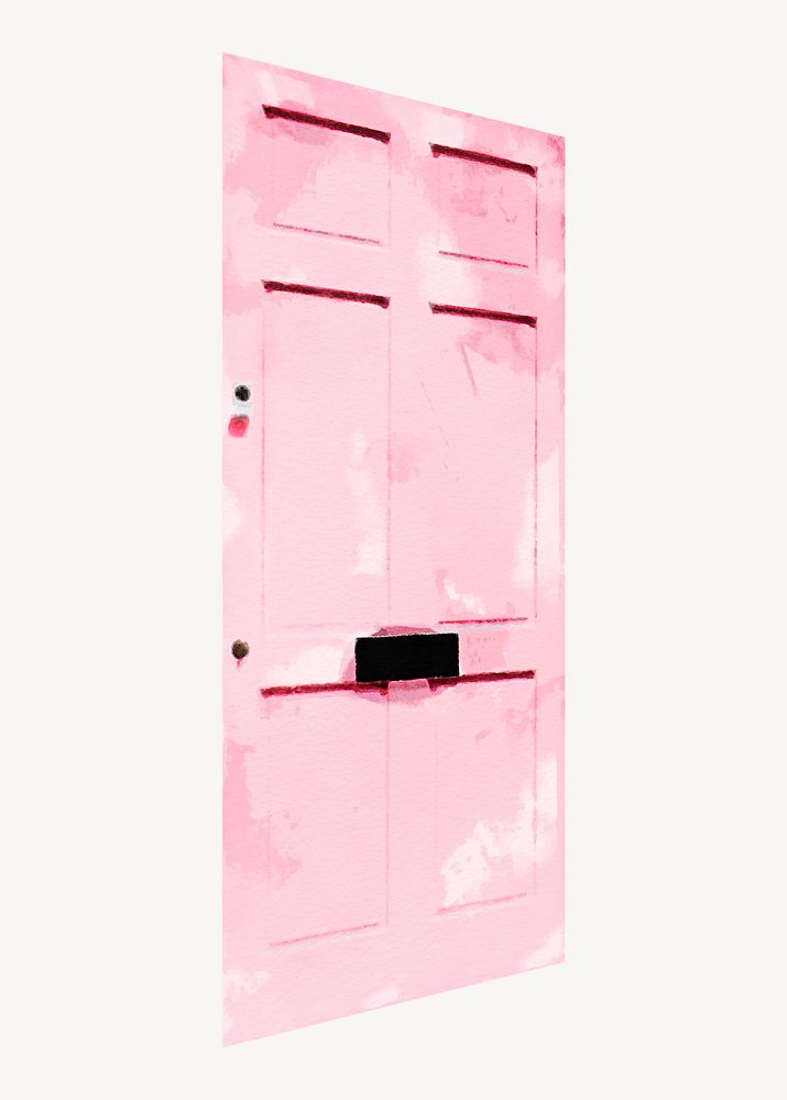Pink watercolor door, interior remix