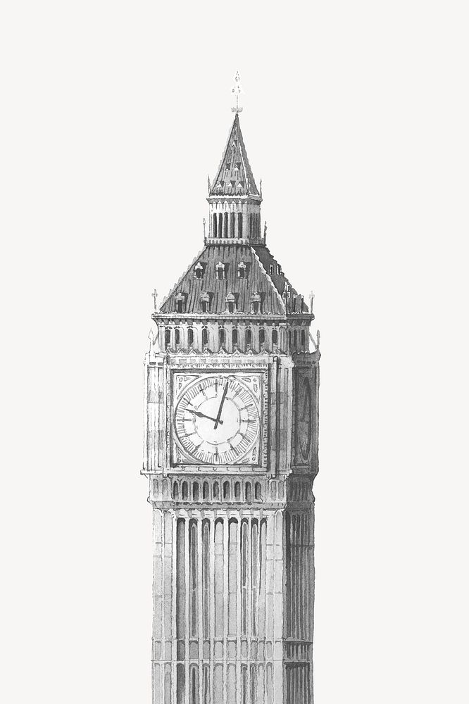 Big Ben Clock Tower collage element