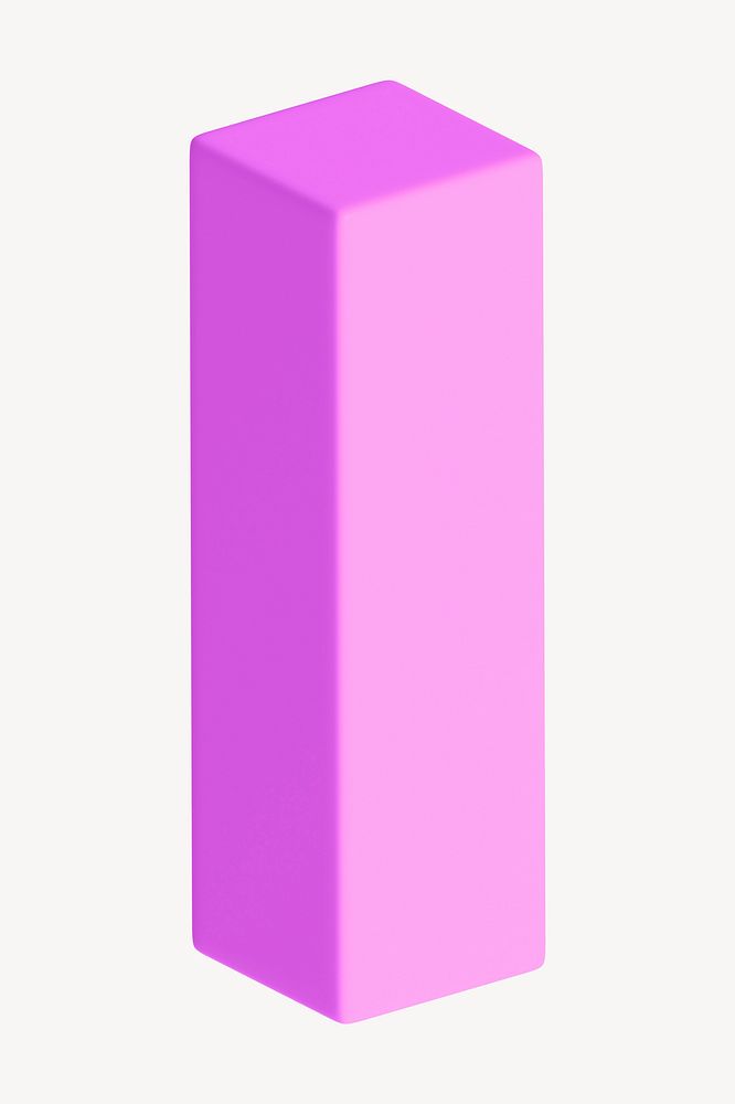 Pink rectangle shape, 3D geometric graphic