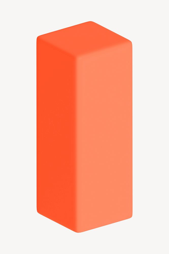 Orange rectangle shape, 3D geometric graphic psd