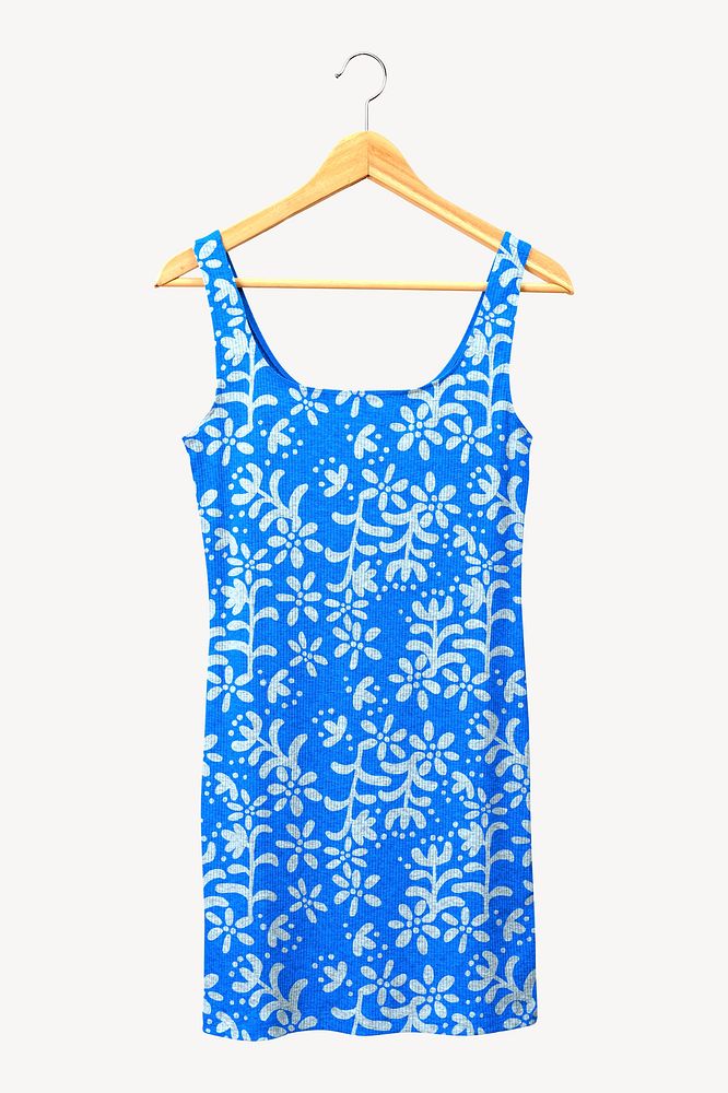 Blue summer dress, isolated fashion object 