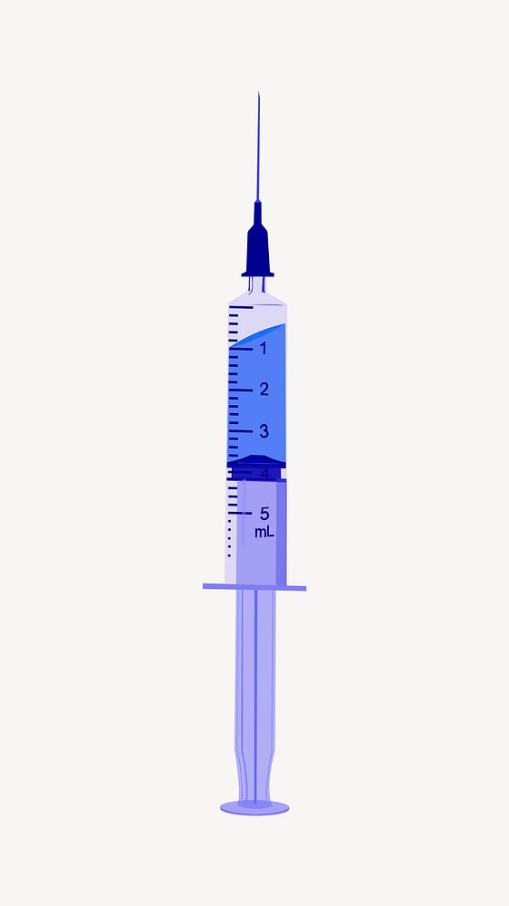 Blue syringe, 3D medical tool   collage element psd