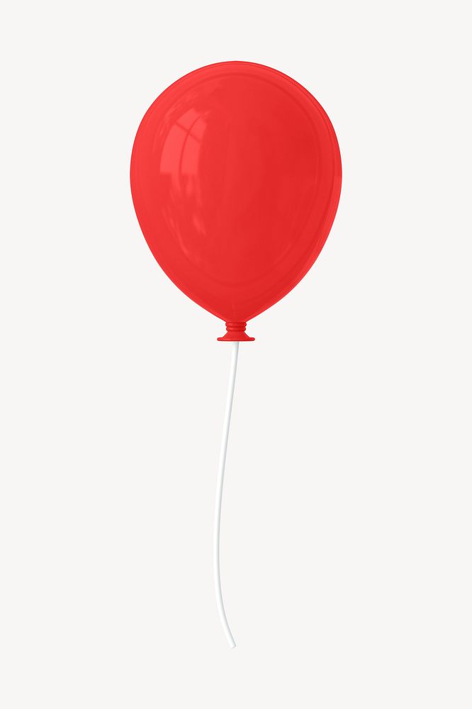 Red balloon, 3D rendering illustration