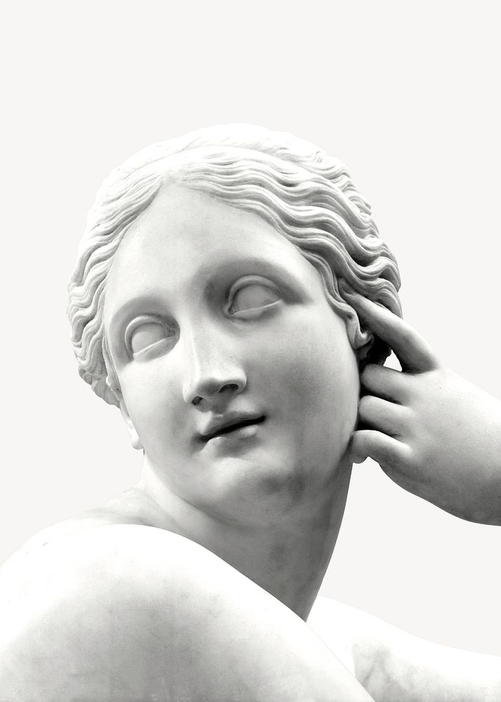 Greek goddess sculpture, 3D rendering   collage element psd