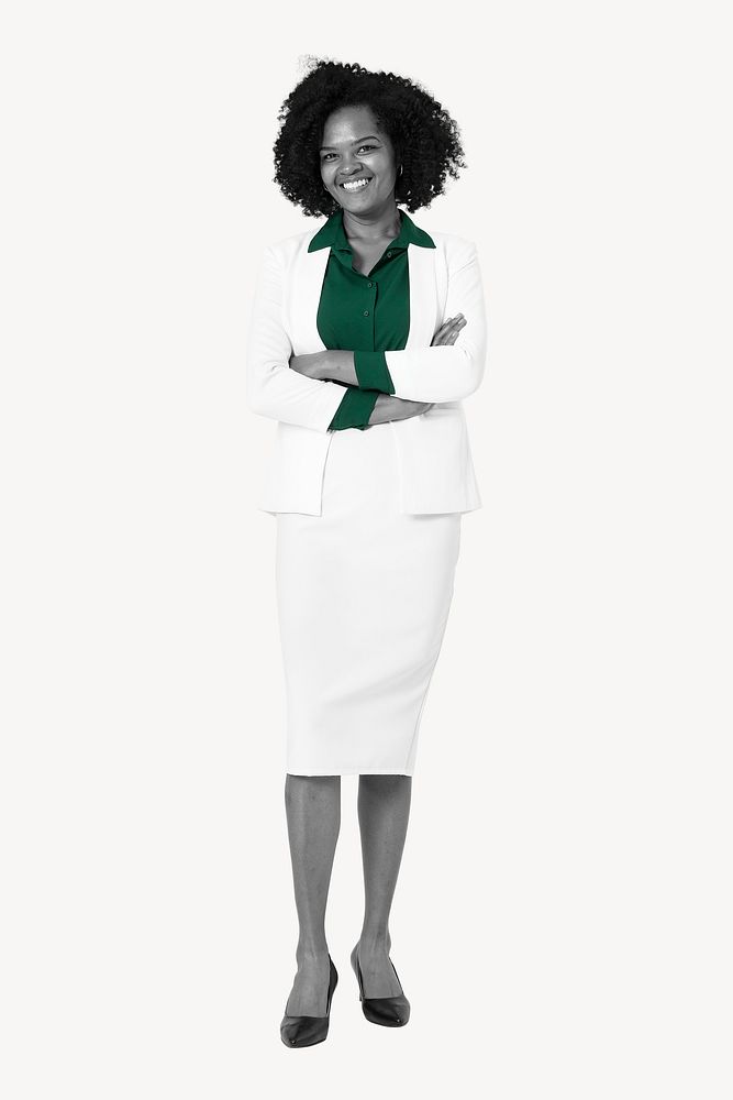 Confident businesswoman, business collage element psd