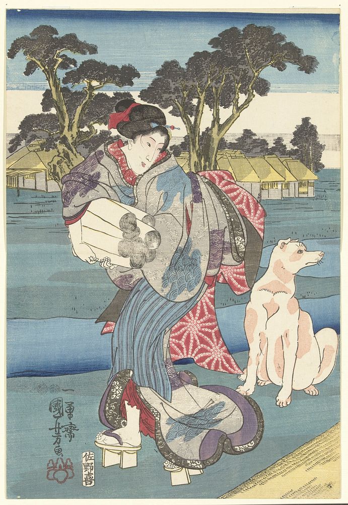 De Toi Tama rivier in de provincie Settsu, Utagawa Kuniyoshi (ca. 1847 –1848) print in high resolution by Utagawa Kuniyoshi.…