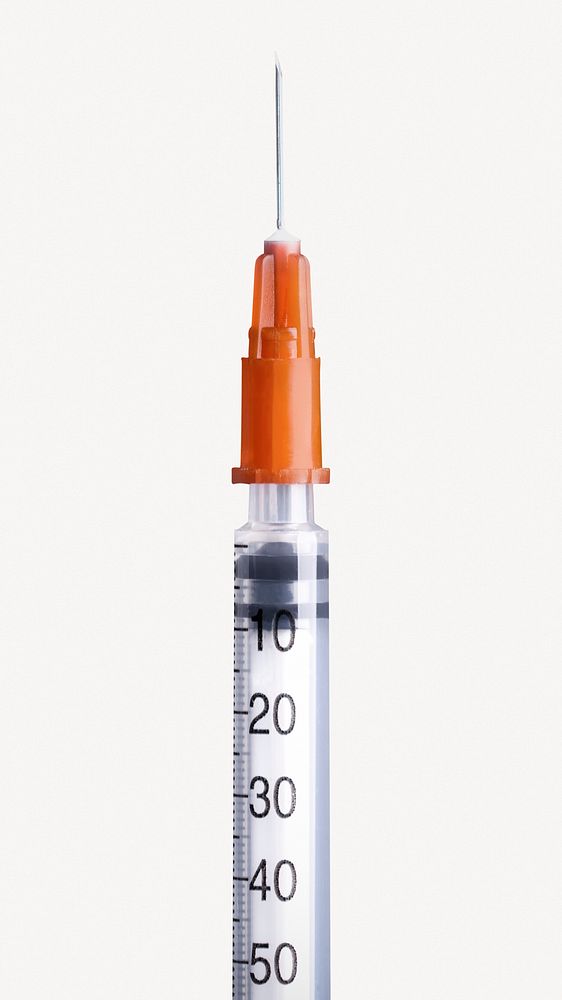 Vaccination needle, isolated medical image psd