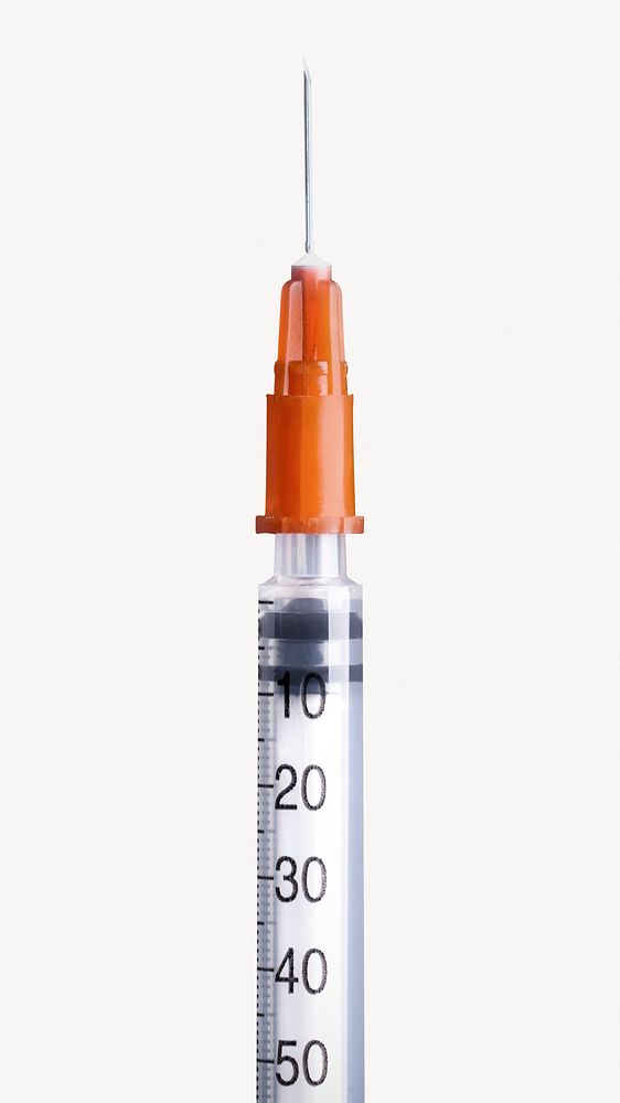Vaccination needle, isolated medical image