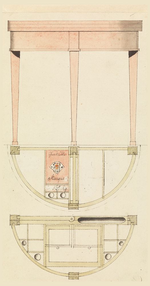 Design for Mechanical Furniture: Half-Round Writing Table