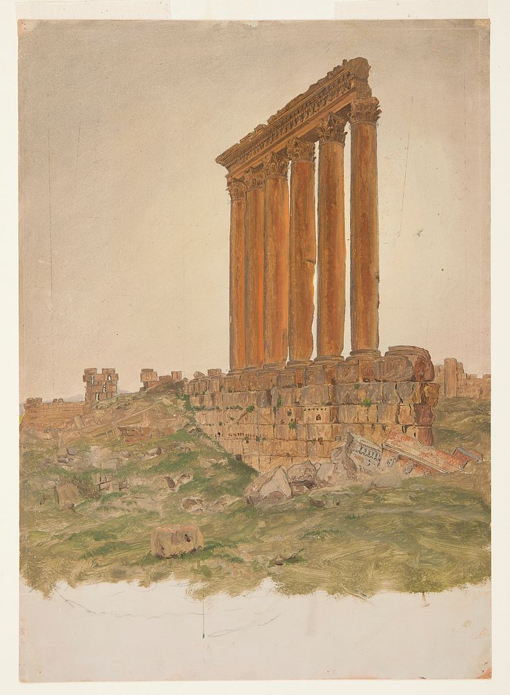 Ruins of the Temple of Zeus, Baalbek by Frederic Edwin Church, American, 1826–1900