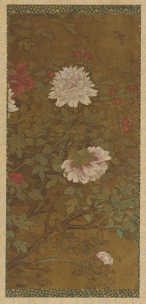 Peonies and butterfly, traditionally attributed to Xu Chongsi