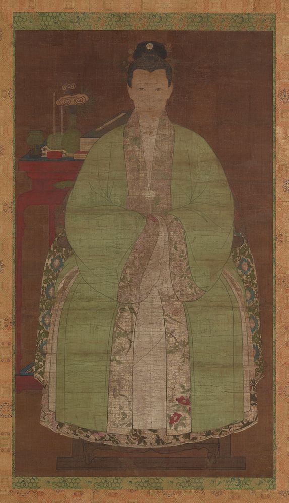 Portrait of a woman in green, formerly attributed to Yan Liben