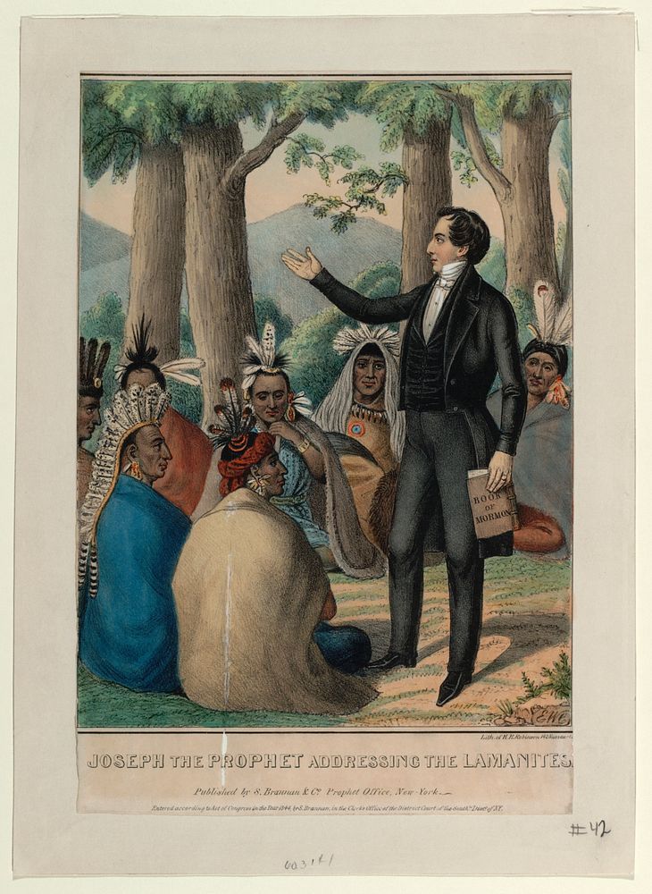 Joseph the Prophet Addressing the Lamanites by Edward Williams Clay and Henry R. Robinson, 1844