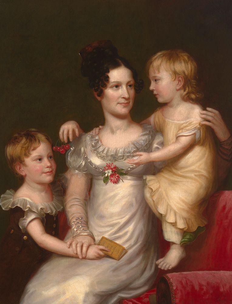 Sarah Weston Seaton with her Children Augustine and Julia by Charles Bird King