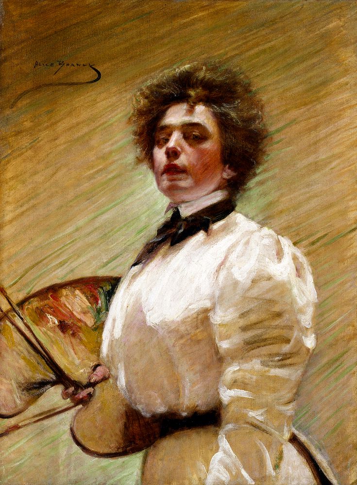 Self-Portrait with Palette by Alice Pike Barney, born Cincinnati, OH 1857-died Los Angeles, CA 1931