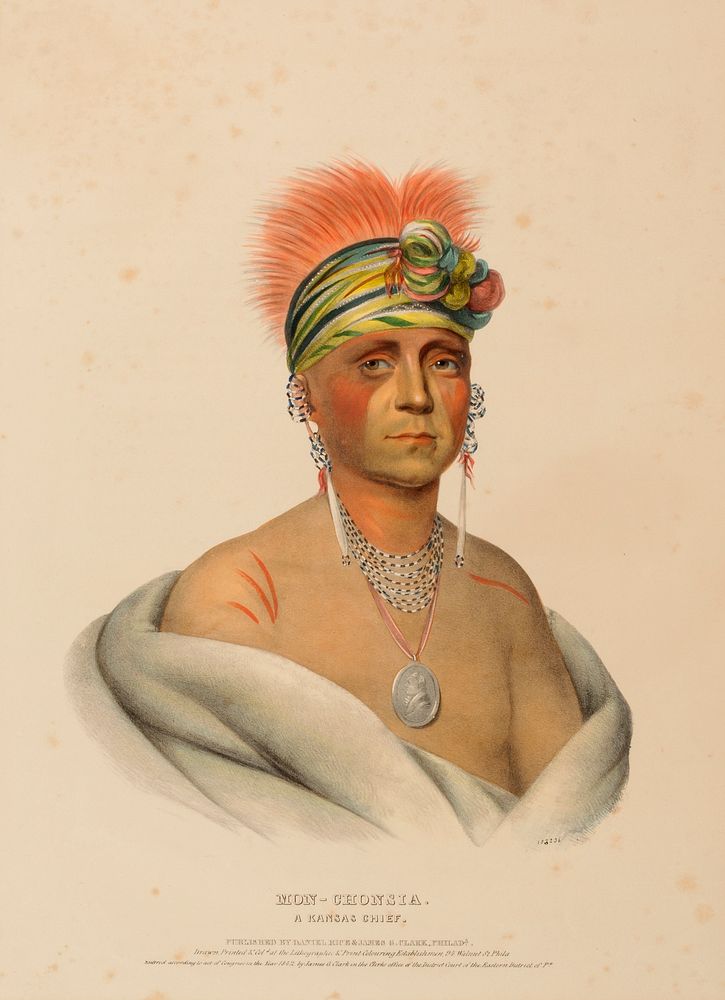 MON-CHONSIA. A KANSAS CHIEF., from History of the Indian Tribes of North America