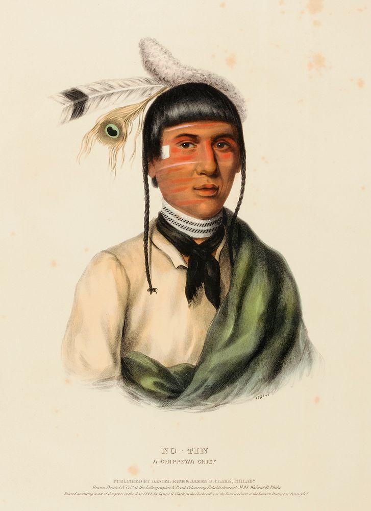 NO-TIN. A CHIPPEWA CHIEF., from History of the Indian Tribes of North America