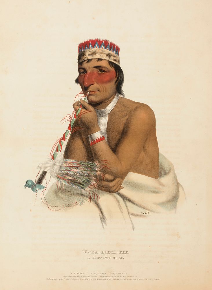 WA-EM-BOESH-KAA. A CHIPPEWAY CHIEF., from History of the Indian Tribes of North America