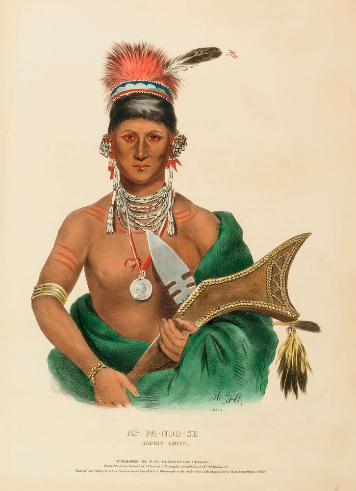 AP-PA-NOO-SE. SAUKIE CHIEF, from History of the Indian Tribes of North America
