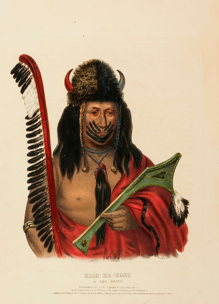 KISH-KE-KOSH. A FOX BRAVE, from History of the Indian Tribes of North America