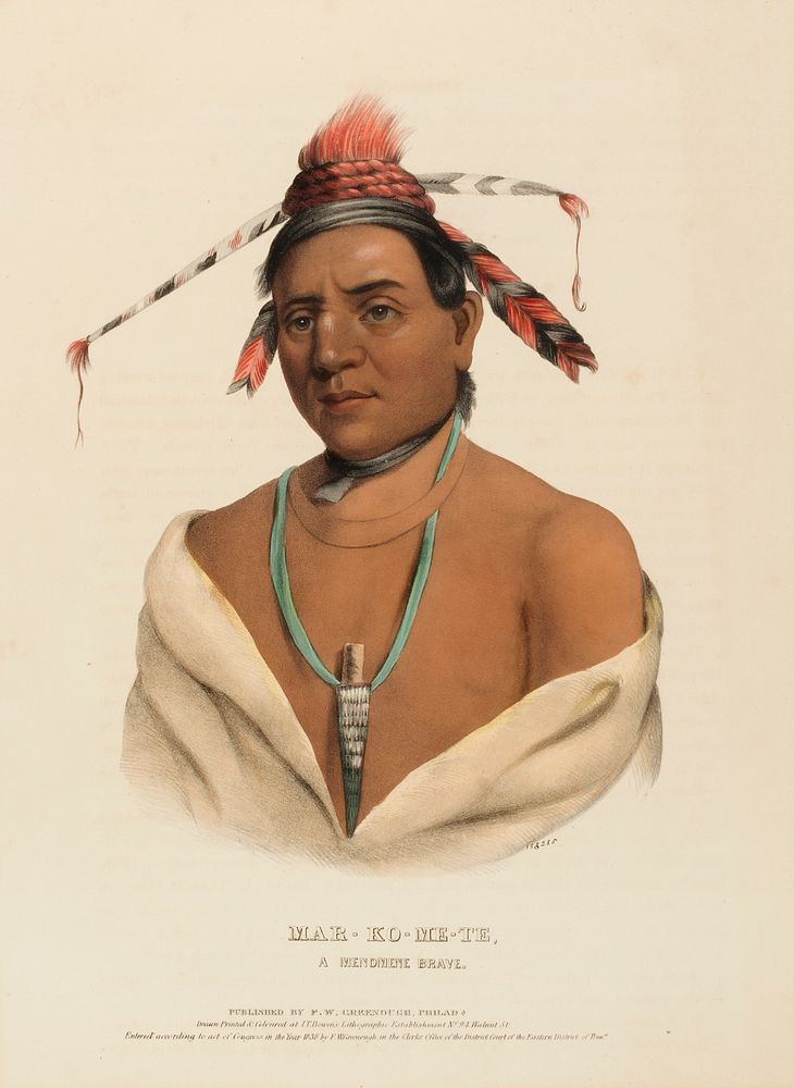 MAR-KO-ME-TE, A MENOMENE BRAVE, from History of the Indian Tribes of North America