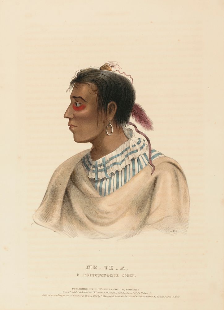 ME-TE-A, A POTTAWATOMIE CHIEF., from History of the Indian Tribes of North America