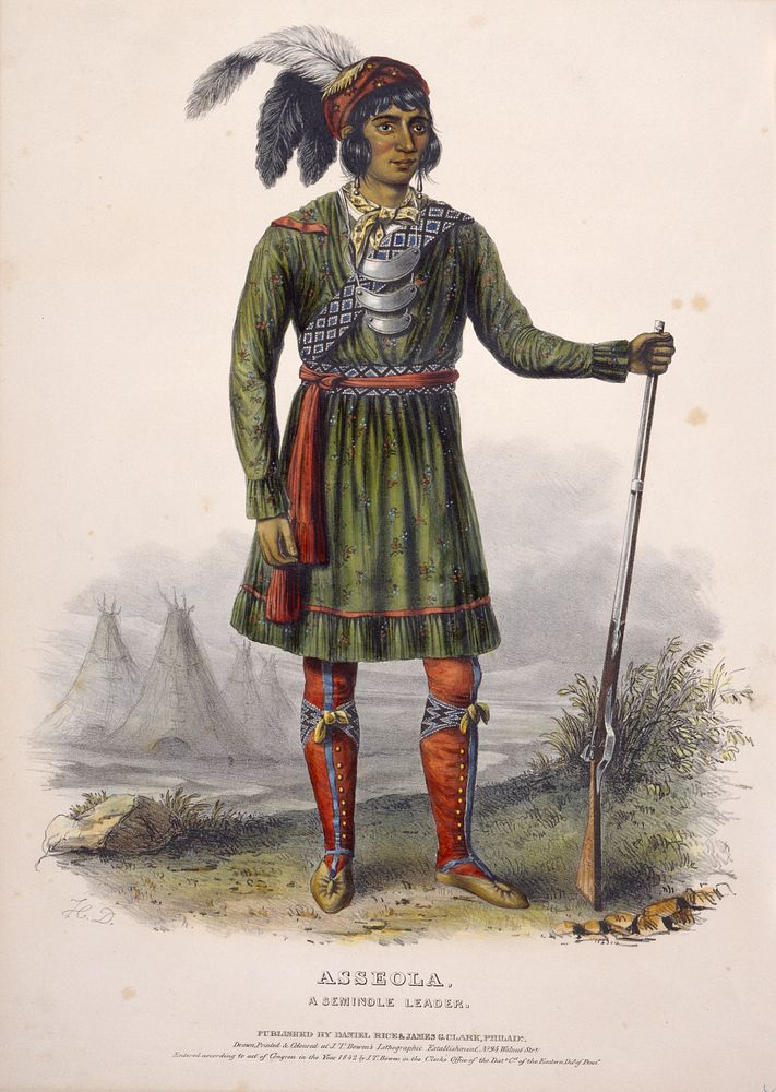 ASSEOLA, A SEMINOLE LEADER., from History of the Indian Tribes of North America