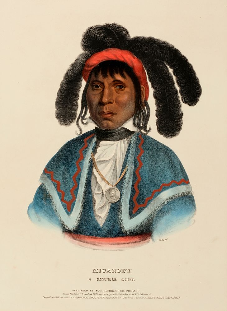 MICANOPY. A SEMINOLE CHIEF., from History of the Indian Tribes of North America