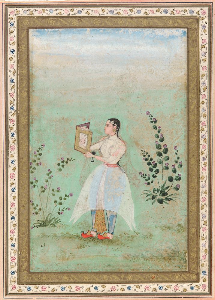 Lady with a Portrait of Jahangir, Unidentified