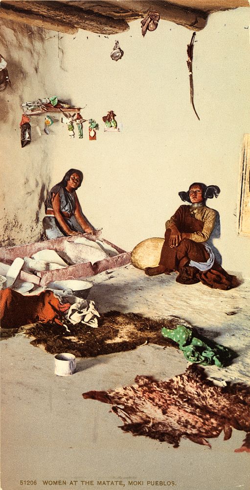 Women at the Matate, Moki Pueblos