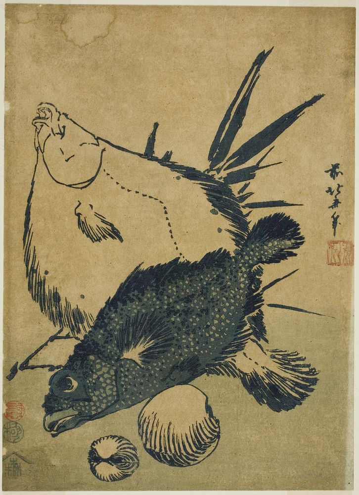 Hokusai's fish. Original from The Art Institute of Chicago.