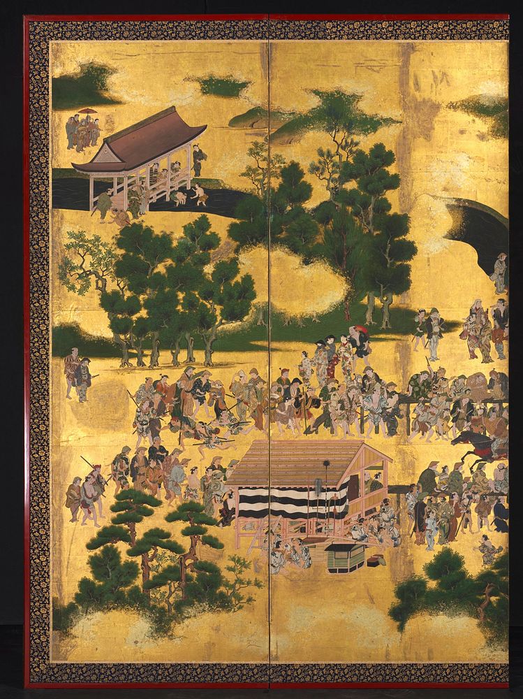 Horse Race at the Kamo Shrine, 1615-50. Original from The Cleveland Museum of Art.