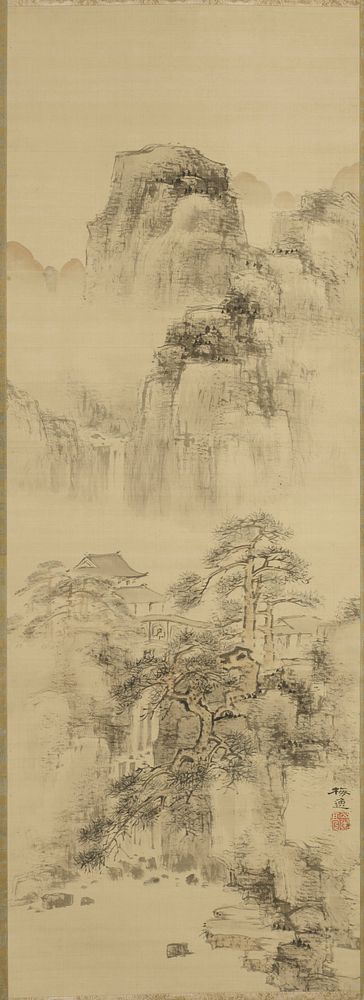 Landscape with Pines during 19th century painting in high resolution by Yamamoto Baiitsu.  Original from the Minneapolis…
