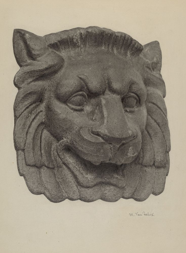 Muzzle of a Lion (ca. 1940) by Maurice Van Felix.  