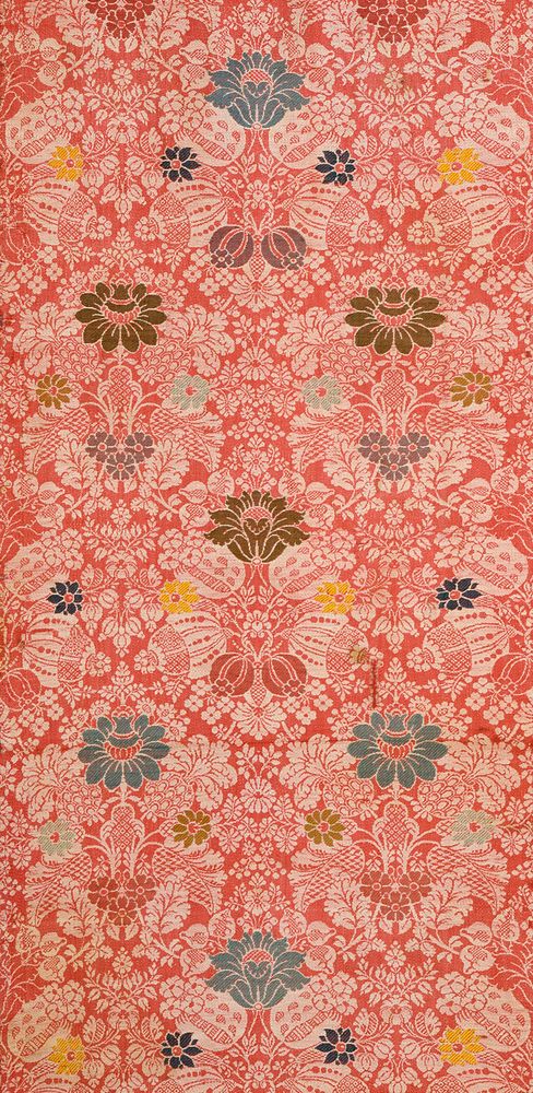 Floral textile panel in high resolution from the mid&ndash;18th century.  