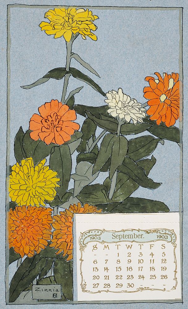 Zinnia (ca.1915) by Hannah Borger Overbeck. 