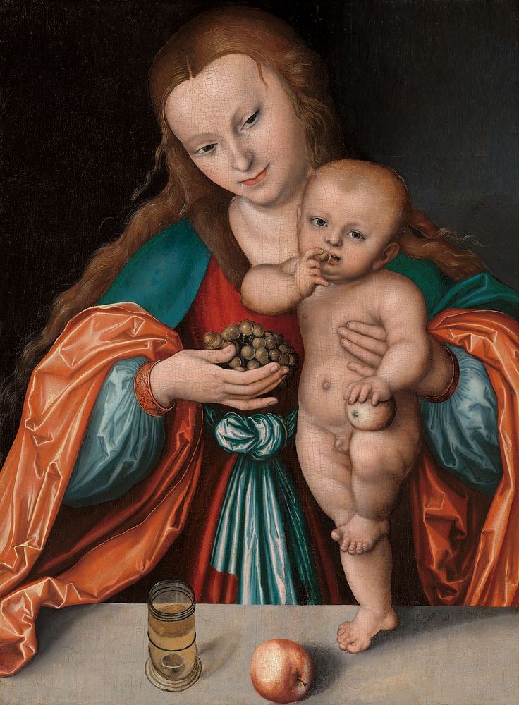 Madonna and Child, probably (ca. 1535 or after) by Lucas Cranach the Elder.  