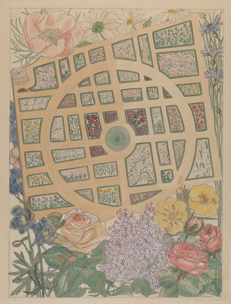 Madame Jumel's Garden (ca. 1936) by Virginia Richards.  