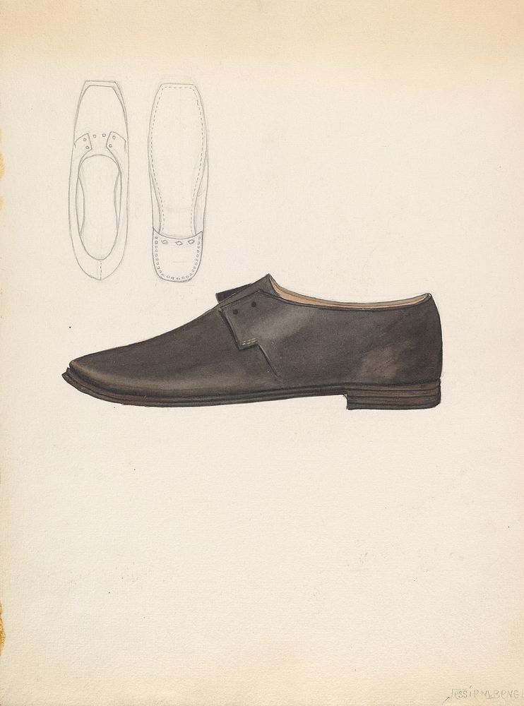 Man's Shoe (c. 1936) by Jessie M. Benge.  