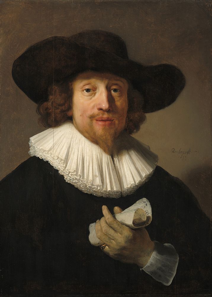 Man with a Sheet of Music (1633) by Rembrandt van Rijn.  