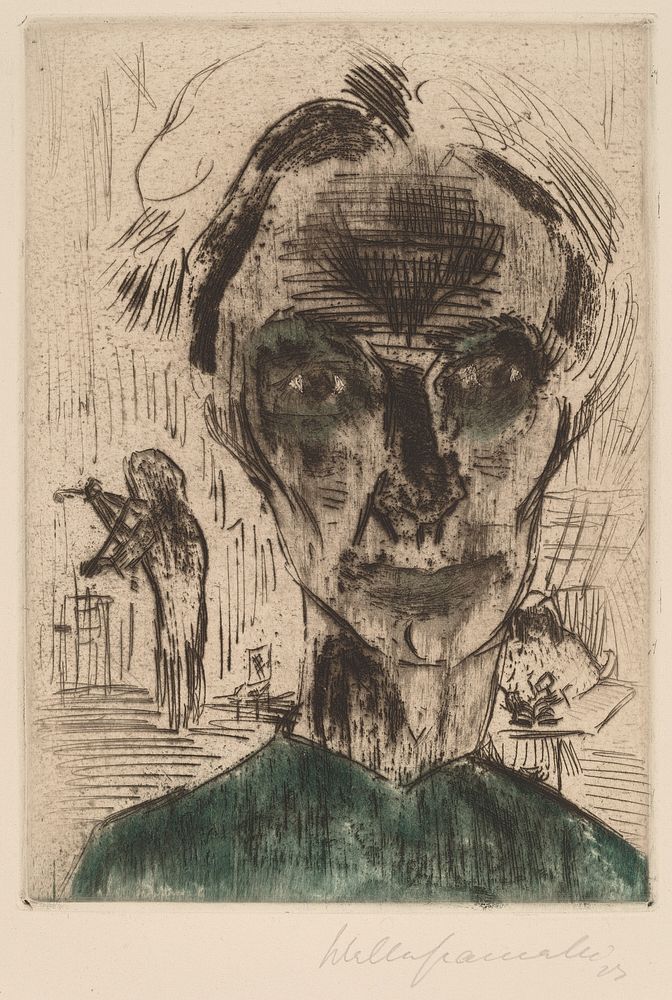Man in a Room, Self&ndash;portrait (1922&ndash;1923) by Walter Gramatt&eacute;.  