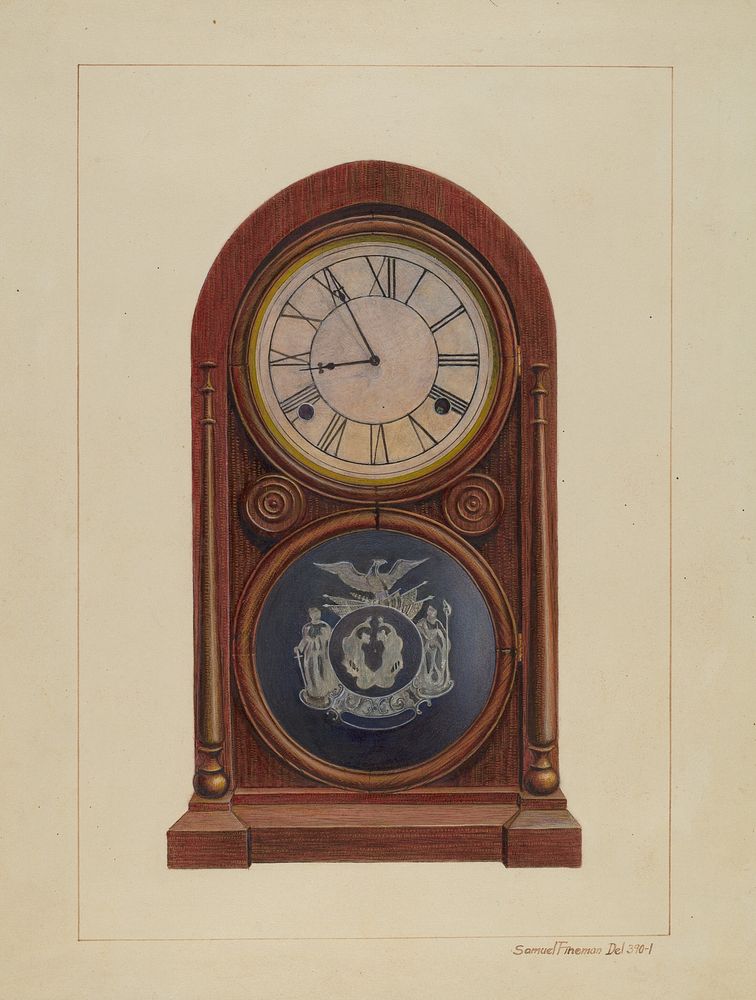Mantel Clock or Shelf Clock (ca. 1938) by Samuel Fineman.  