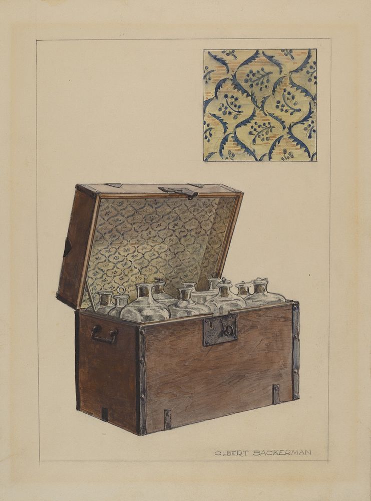 Medicine Bottle Chest (ca. 1936) by Gilbert Sackerman.  