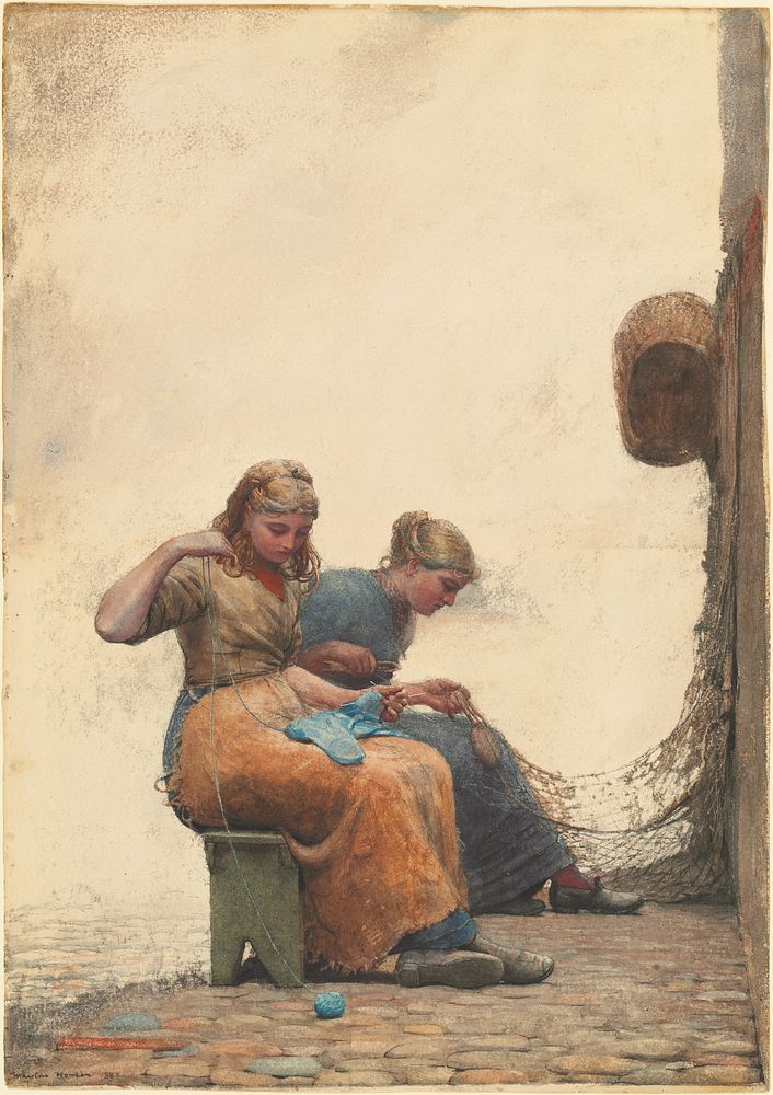 Mending the Nets (1882) by Winslow Homer.  