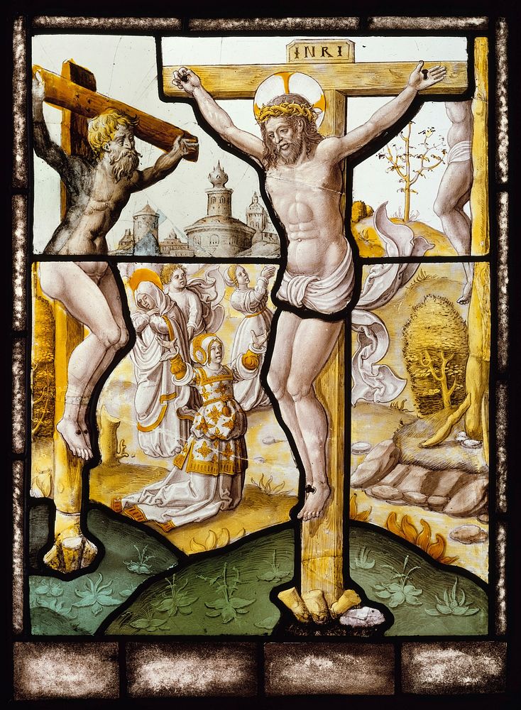 The Crucifixion (one of a set of 12 scenes from The Life of Christ) by Flemish, Leuven