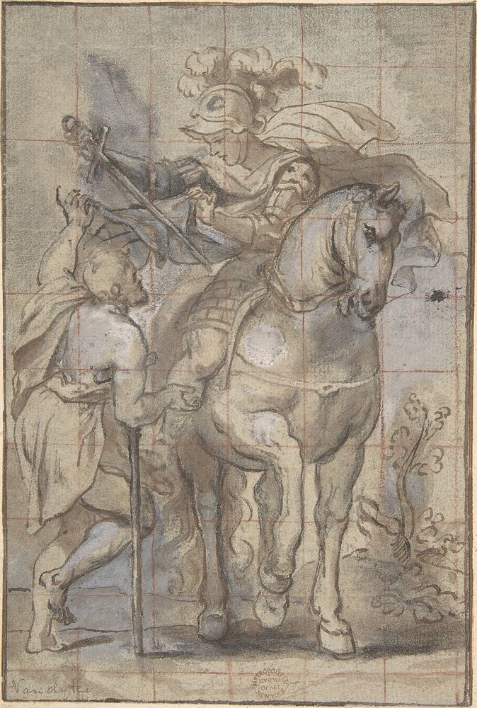 Saint Martin and the Beggar, Anonymous, Italian, Roman-Bolognese, 17th century