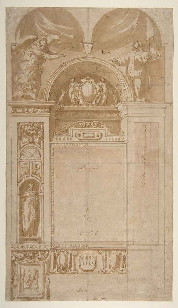 Design for a Reredos or Frame and Setting for an Altar Painting