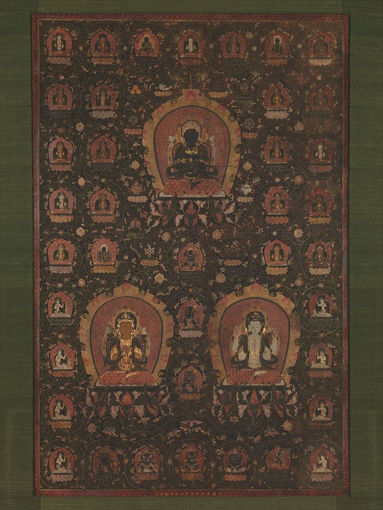 Mandala of Vajradhara, Manjushri and Sadakshari -Lokeshvara